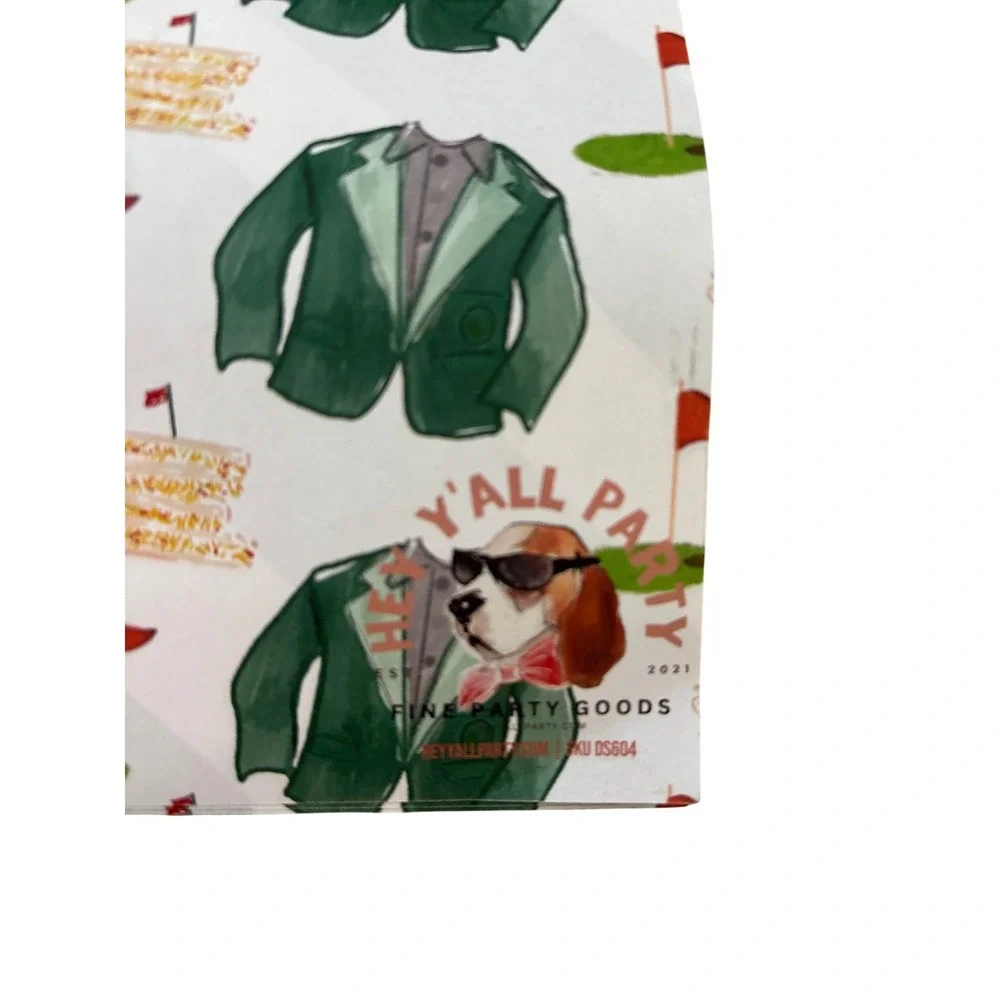 12‎ Sheets of New Golf Masters Wrapping Paper Reversible